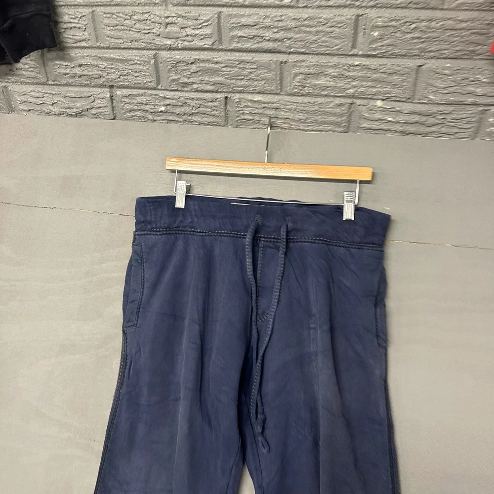 True Religion Section Sweatpants Navy Blue Straight Leg Tie Hem Mens Small S